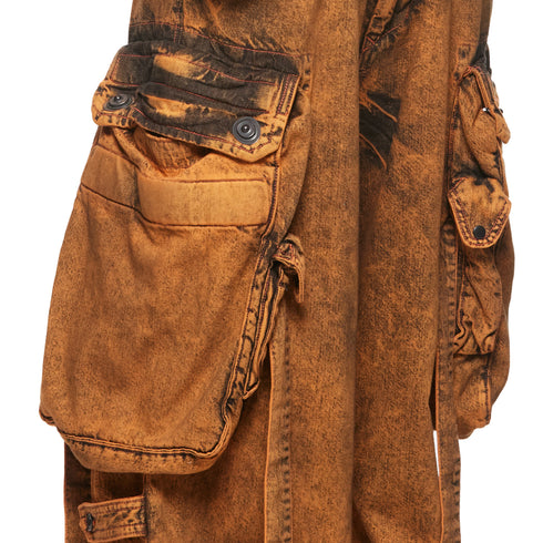 JULIUS 077PAM1 Orange / Gasmask Cargo Pants